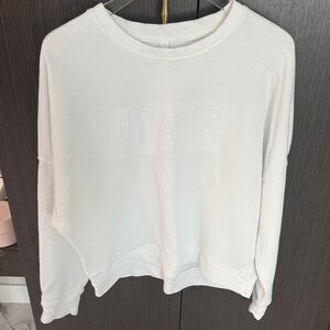 Fabletics White Embossed GOALS text in the front Sweatshirt